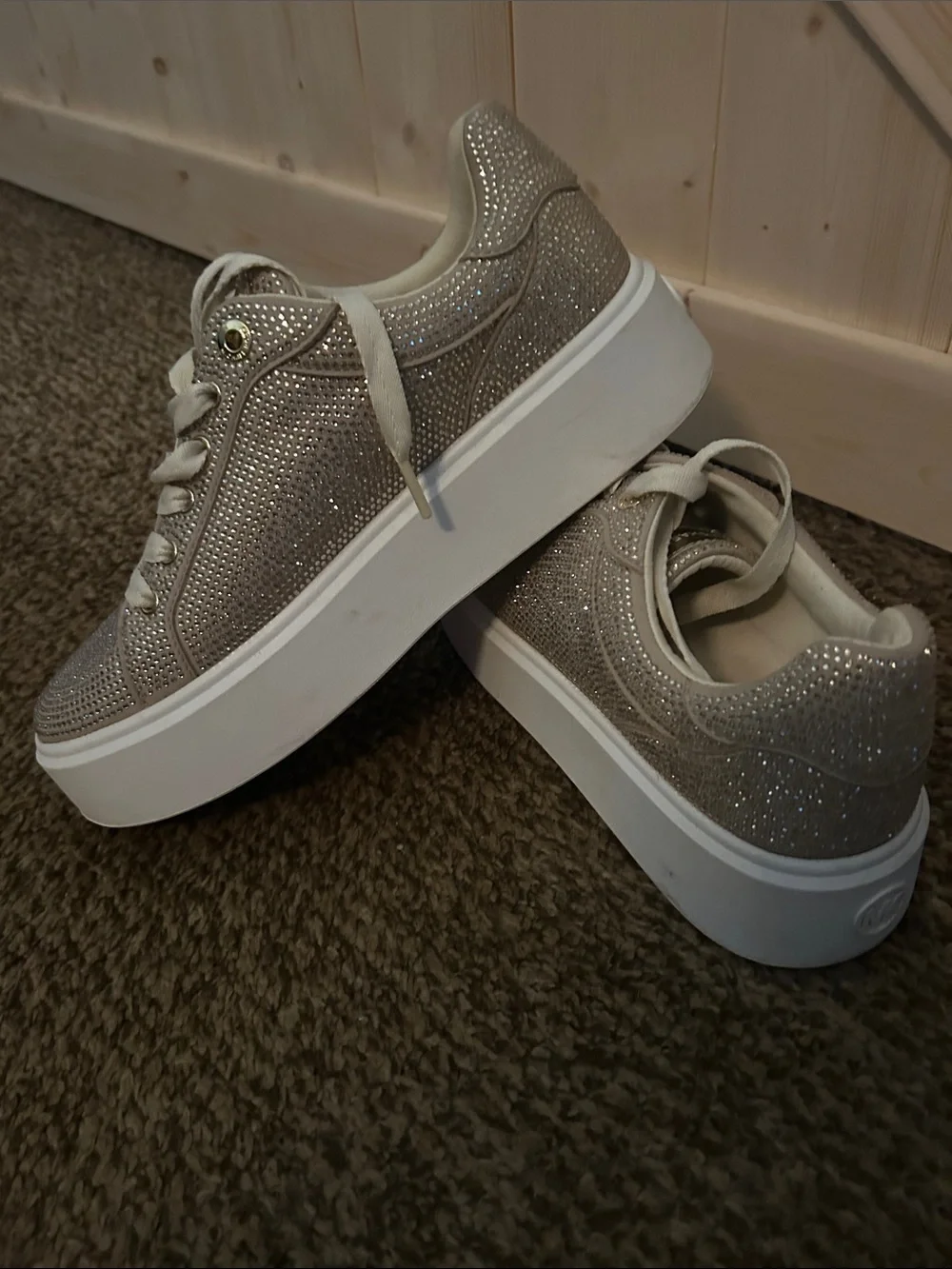 Michael Kors Women's Glitter Low-Top Sneakers in Light Taupe